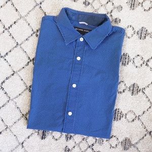 Michael Kors Blue Dot Short Sleeve Dress Shirt